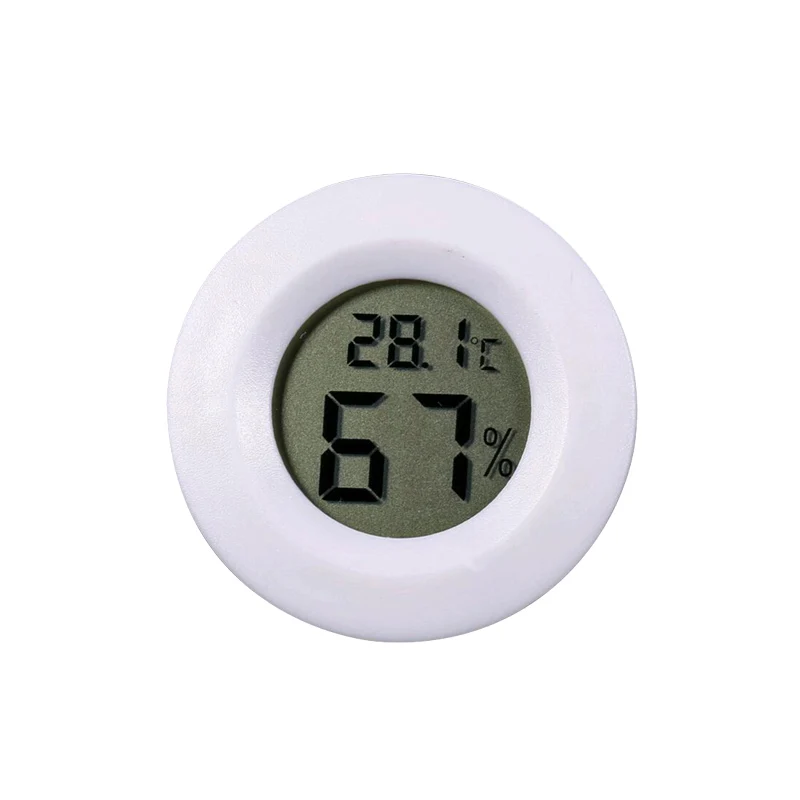 Мини Портативный LCD гигрометр монитор на открытом воздухе дома Температура путешествия влажности круглый цифровой термометр людей ПЭТ Тесты - Цвет: Белый