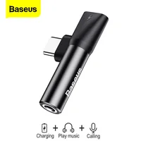 Baseus-Adaptador USB tipo C a Jack de 3,5mm, divisores de Audio, OTG, USB-C, para Xiaomi Mi 9, 8, Huawei Mate 30, P30 Pro