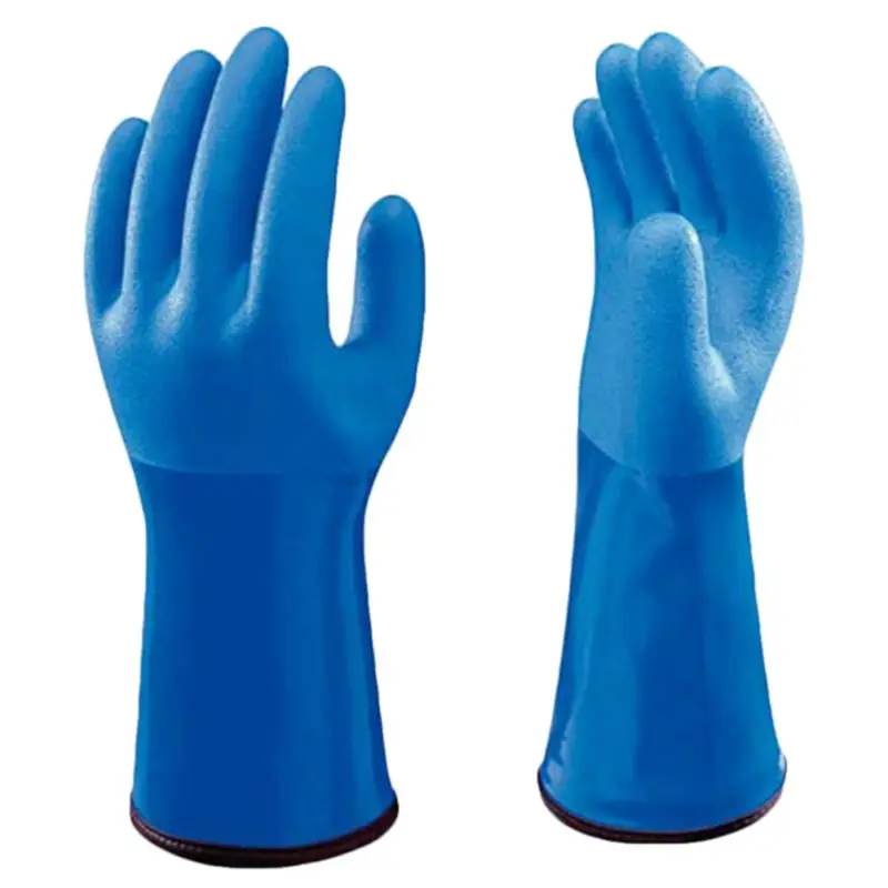 

Multifunction Waterproof Resist Strong Acid Alkali Anti-oil Heavy Duty Latex Gloves Winter PVC Thermal Gloves With Warm Fibres