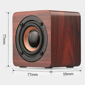 

Portable Retro Wooden Bluetooth Speaker Mini Outdoor Wireless Bass Loudspeaker Multifunctional @M23