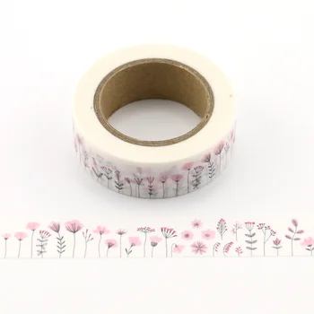 

1pc pink flower Decorative Washi Tape Paper DIY Scrapbooking Adhesive Tape 10m School Office Supply