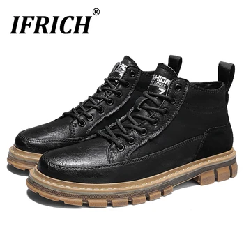 

2020 New Trend Men Ankle Boots Brand Designer Mens Motorcycle Boots Wearable Tactical Boots Men Black Gray Man Casual Shoes