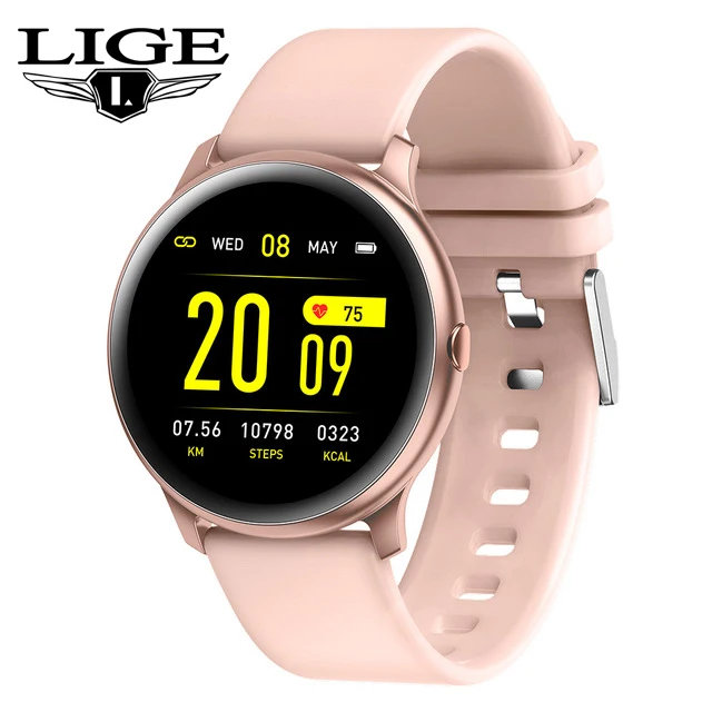 

LIGE 2019 New Color Screen Waterproof Women Smart Watch Men Heart Rate Blood Pressure Monitoring Smartwatch Bracelet For iPhone