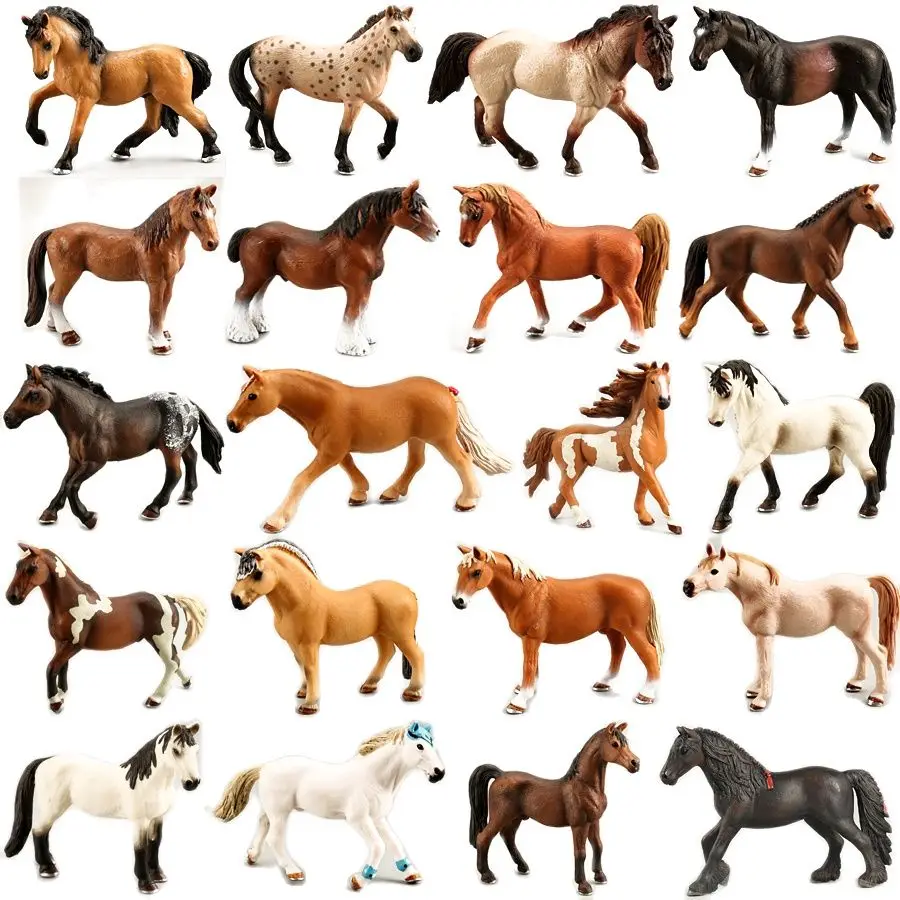 12 PC 4" Horses Animal Figurine Educational Toys Kids Prizes Party Favors 