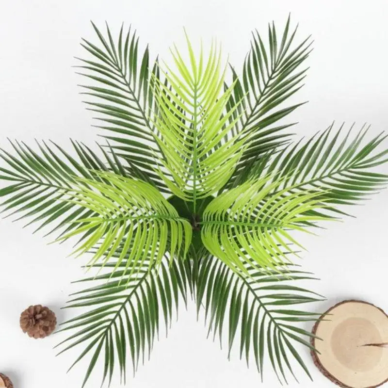 Большие искусственные растения зеленые листья Cycas украшение для дома, сада 1 букет осеннее украшение искусственные растения