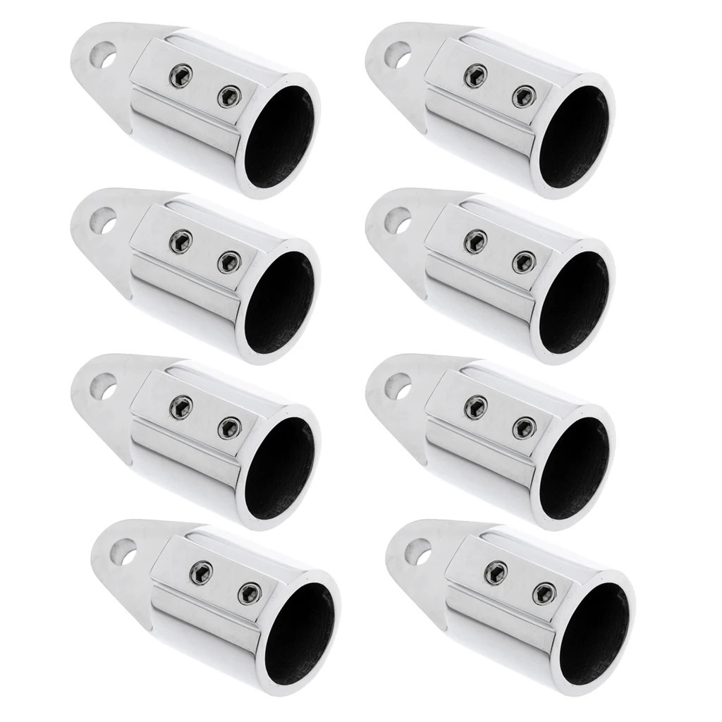 8pcs Eye End Cap Bimini Top Fitting/Hardware 1 inch Marine 316 Stainless Steel