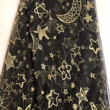 GLace 1Y/лот Золотая Звездная кружевная сетчатая ткань для шитья ткань для украшения дома DIY Материал аксессуары для платья TX1505