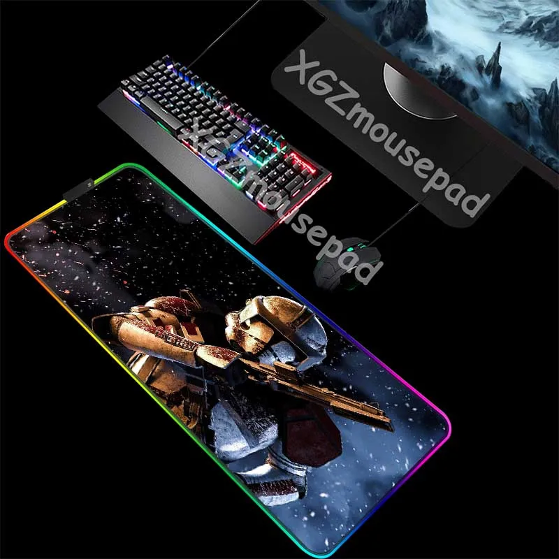 XGZ Computer Desk Mat Black Lock Edge Movie HD Star Wars Pattern Custom Large RGB Mouse Pad Rubber