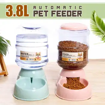 

3.8L Automatic Pet Feeder Dog Cat Drinking Bowl For Dog Water Drinking Supplies Cat Feeding Large Capacity Dispenser Pet Cat Dog