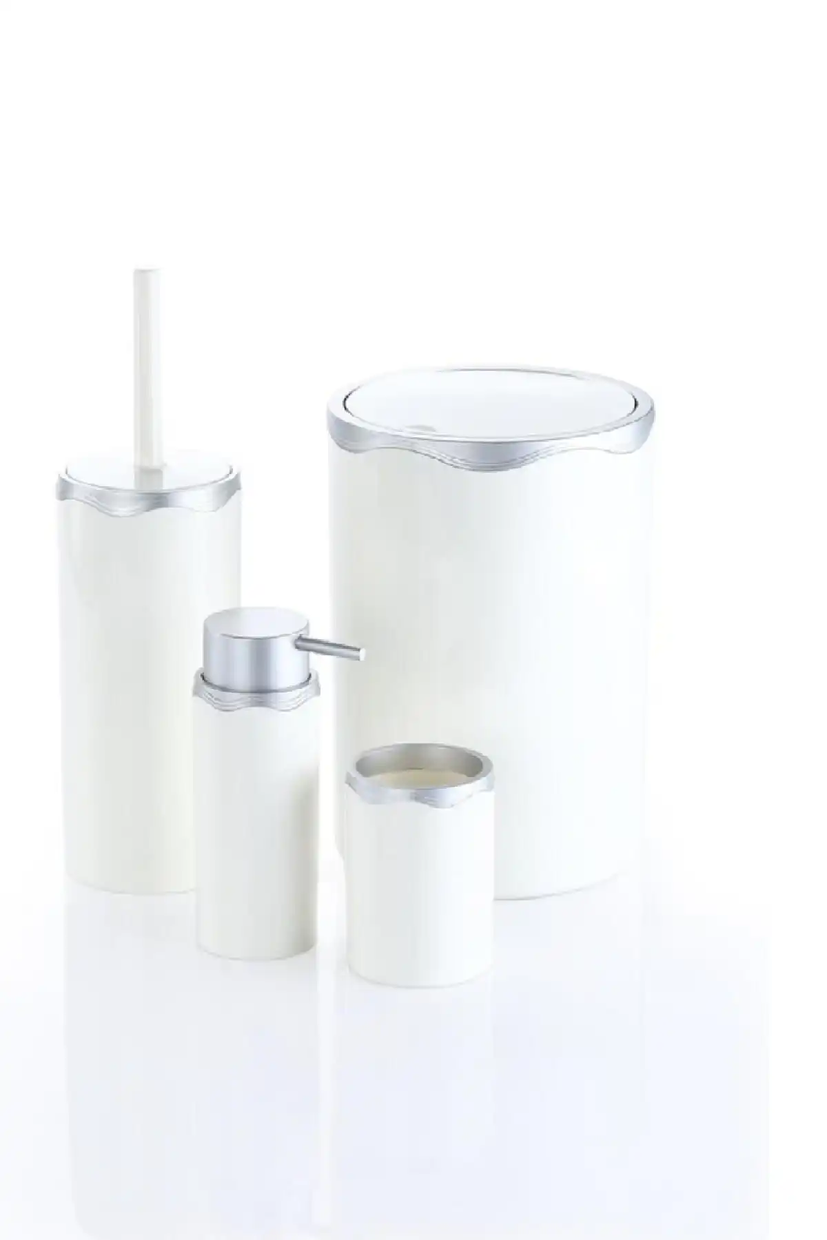 

Acrylic Bathroom Set 4 Piece Bathroom Set White Silver