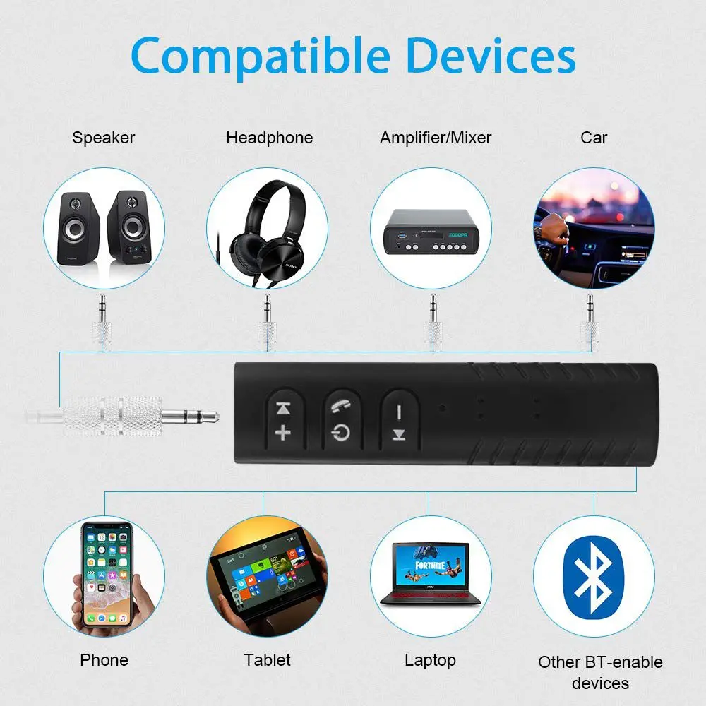 1 шт. Мини 3,5 мм разъем Bluetooth автомобильный комплект Handsfree Музыка Аудио приемник адаптер автомобильный Bluetooth AUX
