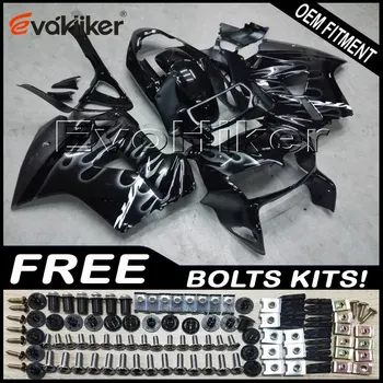 

Custom fairing motorcycle bodywork kit for VFR800 1998-2001 ABS motorcycle panels silver flames+gifts