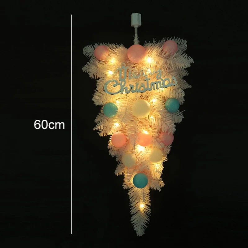 Искусственная Рождественская елка, подвесной кулон, светодиодный светильник, украшение на стену - Цвет: 60cm with light