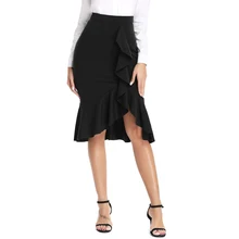 Женские юбки-трубы Осенняя Сексуальная гофрированная Высокая талия до колен облегающая юбка-годе WDC3615