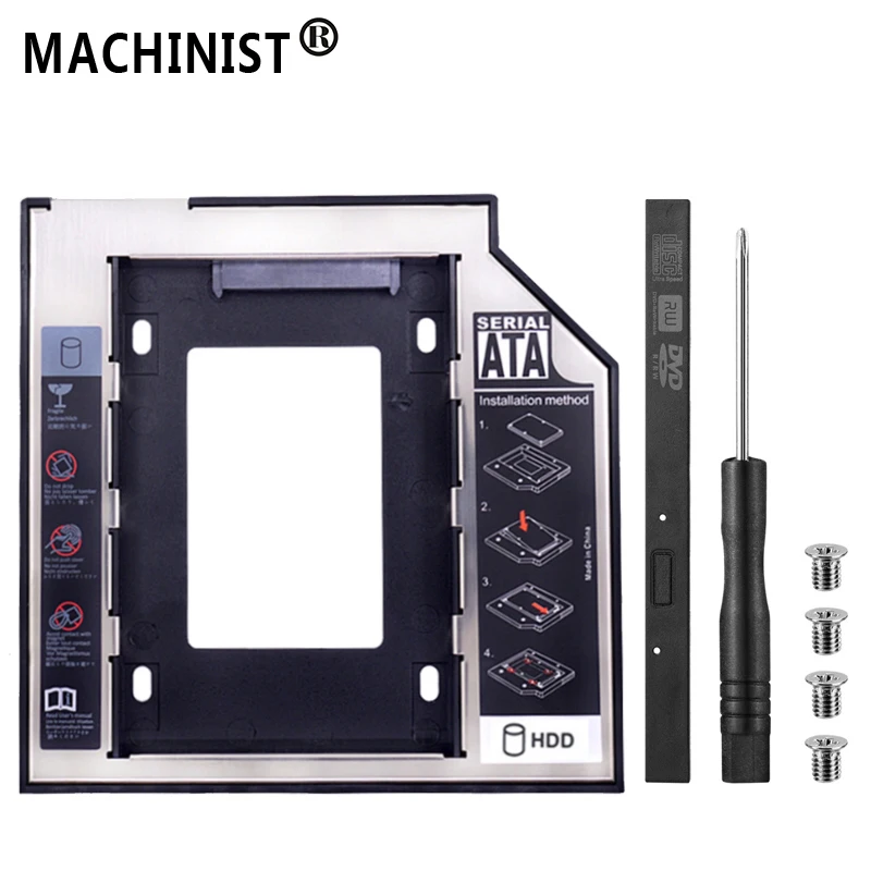 Алюминиевый Чехол Optibay 12,7 мм SATA 3,0 2nd HDD Caddy SSD CD DVD корпус для ноутбука DVD-ROM Оптический отсек SuperDrive