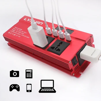 

2600W Car Inverter DC 12V/24V To AC 110/220V Power Inverter Volts Converter Charger Inversor Transformer Modified Sine Wave