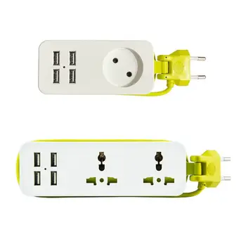 

EU Plug 4 USB Socket Power Strip Electric Surge Protector Smart Wall Charger Hub