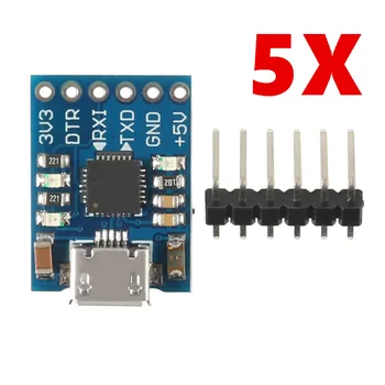 

5pcs CP2102 MICRO USB to UART TTL Module 6Pin Serial Converter UART STC Replace FT232 NEW for arduino