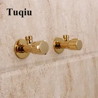 Tuqiuวาล์วมุมทองทองเหลืองWall Mountมุมวาล์วสำหรับห้องน้ำUniversalหยุดน้ำวาล์วสามเหลี่ยมสำหรับก๊อกน้ำและห้องน้ำ 2