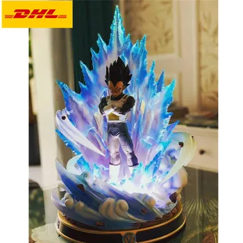 

20" Anime Super Saiyan Statue Black Hair Prince Bust LED Full-Length Portrait Original Version GK Action Figure Toy 50CM X364