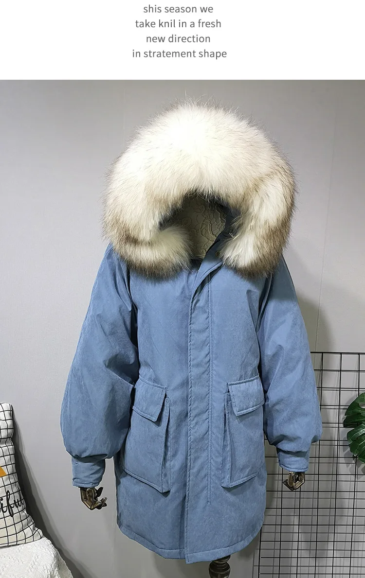 WT025 парка Женская Корейская зимняя куртка женская с капюшоном однобортная куртка с карманами зимняя свободная плотная Длинная зимняя куртка