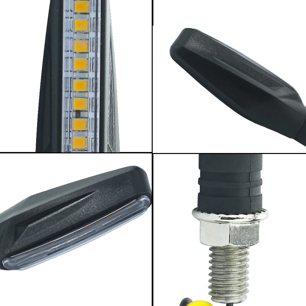 2PCS LED Motorcycle Turn Signals Light 12 SMD Tail Flasher Flowing 