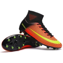 Kids Boy Girls Outdoor Soccer Cleats Shoes TF/FG Ankle Top Football Boots Soccer Training Sneakers Child Sports Shoes EU32-38