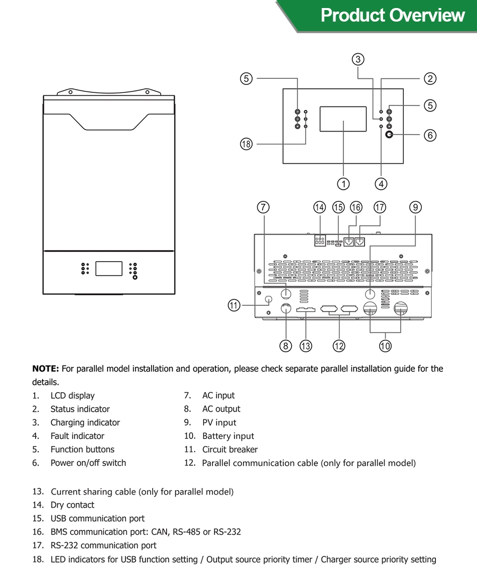 Mppt do Inversor Puro da Onda do Seno de 48v 230vac com Carregador de Bateria Inversor Híbrido Novo Solar 500vdc 5000w 80a Computers & Electronics
