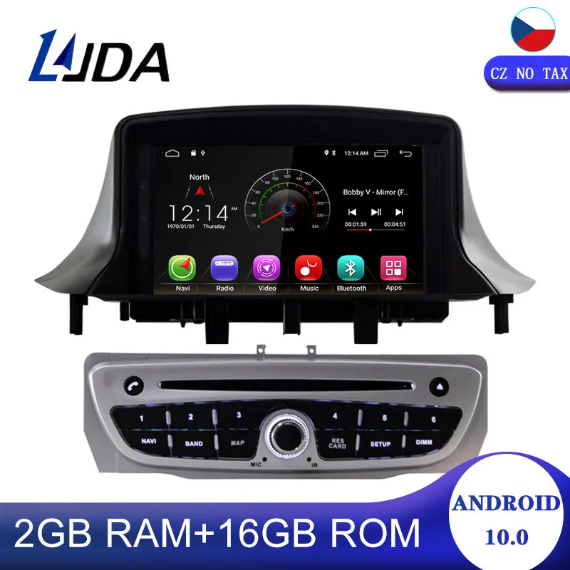 DSP Carplay 1 Din Android 10.0 Car DVD Player For Megane 3 Fluence 2009-2015 WIFI GPS Radio Multimedia Steering Wheel Stereo DSP
