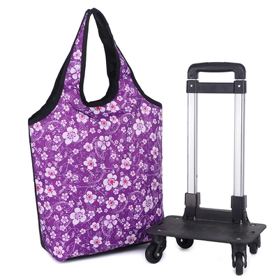 Дорожная сумка для чемодана, багаж, сумка из ткани Оксфорд с колесом, продуктовая корзина, 52*35*18 см на колесиках - Цвет: 5