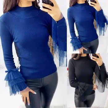 

2019 new fashion Autumn Fall Women Sweater Slim Soft Long Sleeve Knit Pullover Sexy Slim Stretch Knit Sweaters