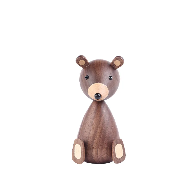 

2 Pieces Creative Nordic Denmark Teak Wood Crafts Ddisplay Squirrel Birthday Gift Home Decortaion Desktop Figurines 12cm