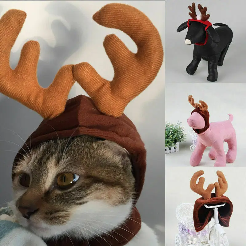 FAROOT 1 шт., Рождественская шапка для питомцев, кошек, собак, щенков, костюм северного оленя, шапка, повязка на голову, креативные рождественские шапки