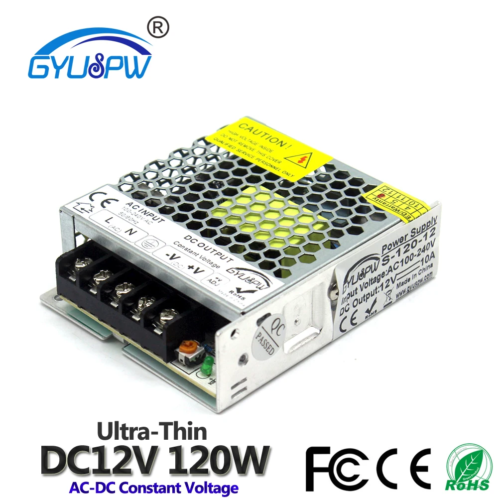 Одиночный выход 12V светильник ing Transformers DC12V 15W 24W 36W 48W 60W 72W 100W 120W источник питания AC к