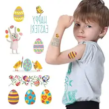Easter Sticker for Kids Temporary Tattoos Eggs Bunny Fake Waterproof Tattoo Cool Boy Girl Children Tattoo Sticker Decoration