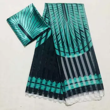 

Satin Silk Fabric African Print Fabric silk organza Nigerian Ankara Fabrics for women dress 4+2 yards