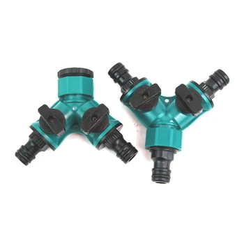 

Plastic Garden Hose Y Faucet Splitter & Shut-Off,Easy to turn & grip,for House Lawn