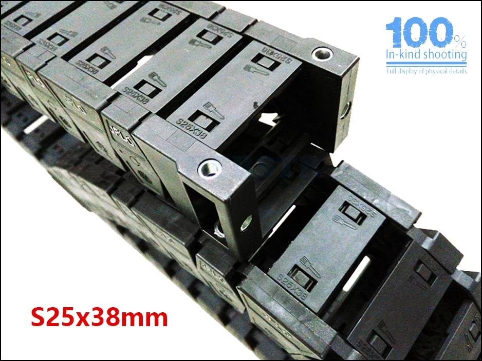 JFLO 1 Meter S25x25mm S25x38mm S25x57mm Drag Chain High-Speed Mute Towline Wire Carrier Cable Tanks Chain S25x77mm S25x103mm 14