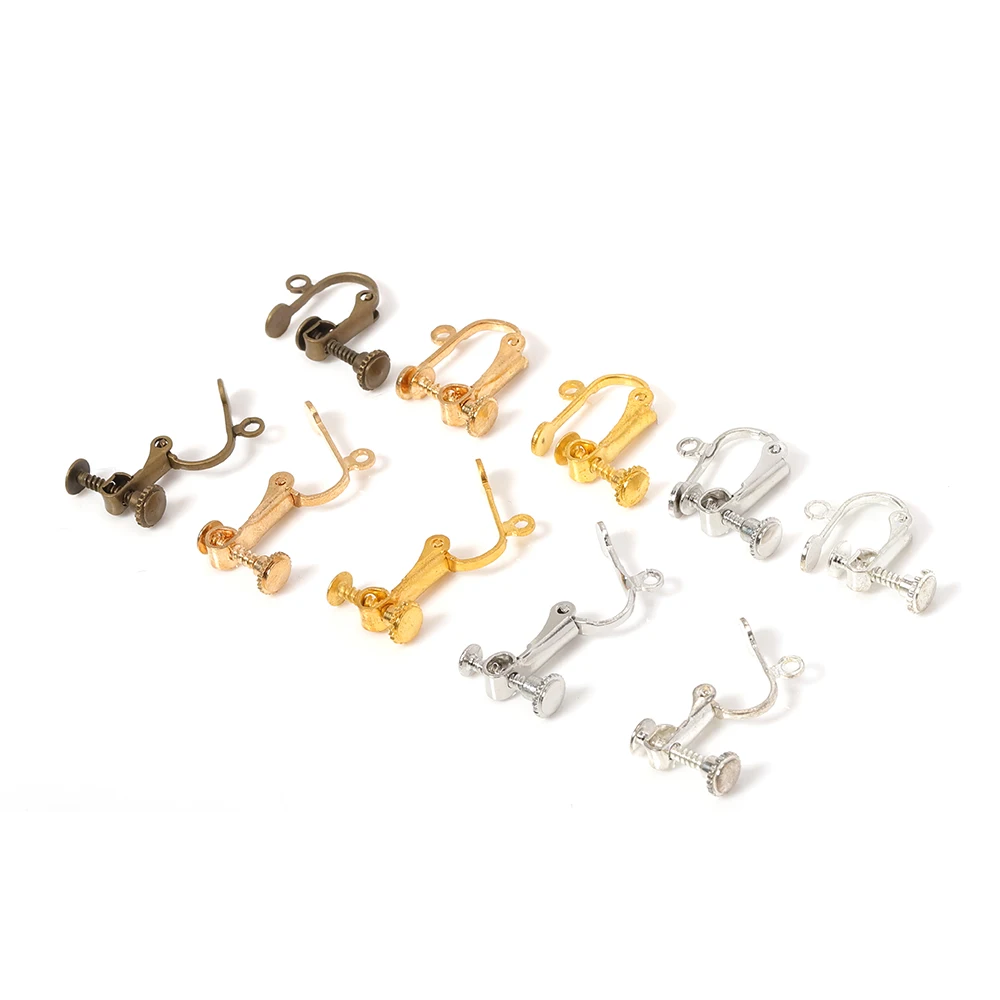 

20pcs Non-Pierced Earring Clips Fashion Screw Ear Clips Handmade Converter Loop Earrings Accessories DIY Jewelry Making Material