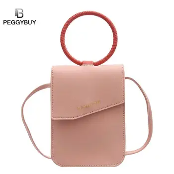 

Universal PU Leather Cell Phone bag luxury Female Shoulder Strap Bag Crossbody Shoulder Bags Solid Color Women Top-Handle Packs
