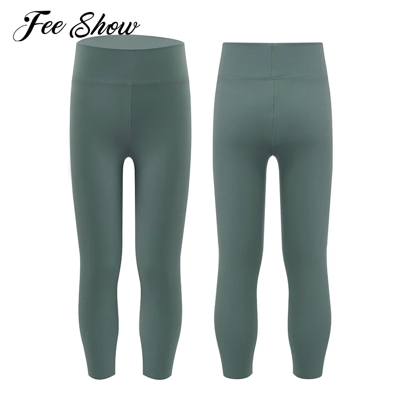 

Toddler Kids Seamless Fitness Leggings Skinny Yoga Pants Baby Girls Trousers Sportswear Wide Waist Running Gym Sports Leggings
