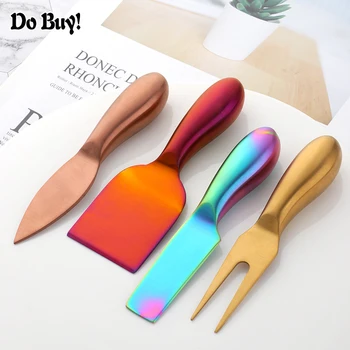 

4 Pcs/Set Cheese Knife Set Cheese Cutter Stainless Steel Butter Spreader Knife Slicer Kit Kitchen Cooking Tools