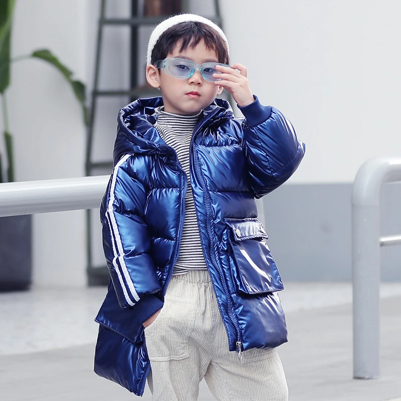 Abrigo invierno con para niños y niñas, Parka brillante, a prueba de viento, impermeable, con plumón de pato blanco y parkas| - AliExpress