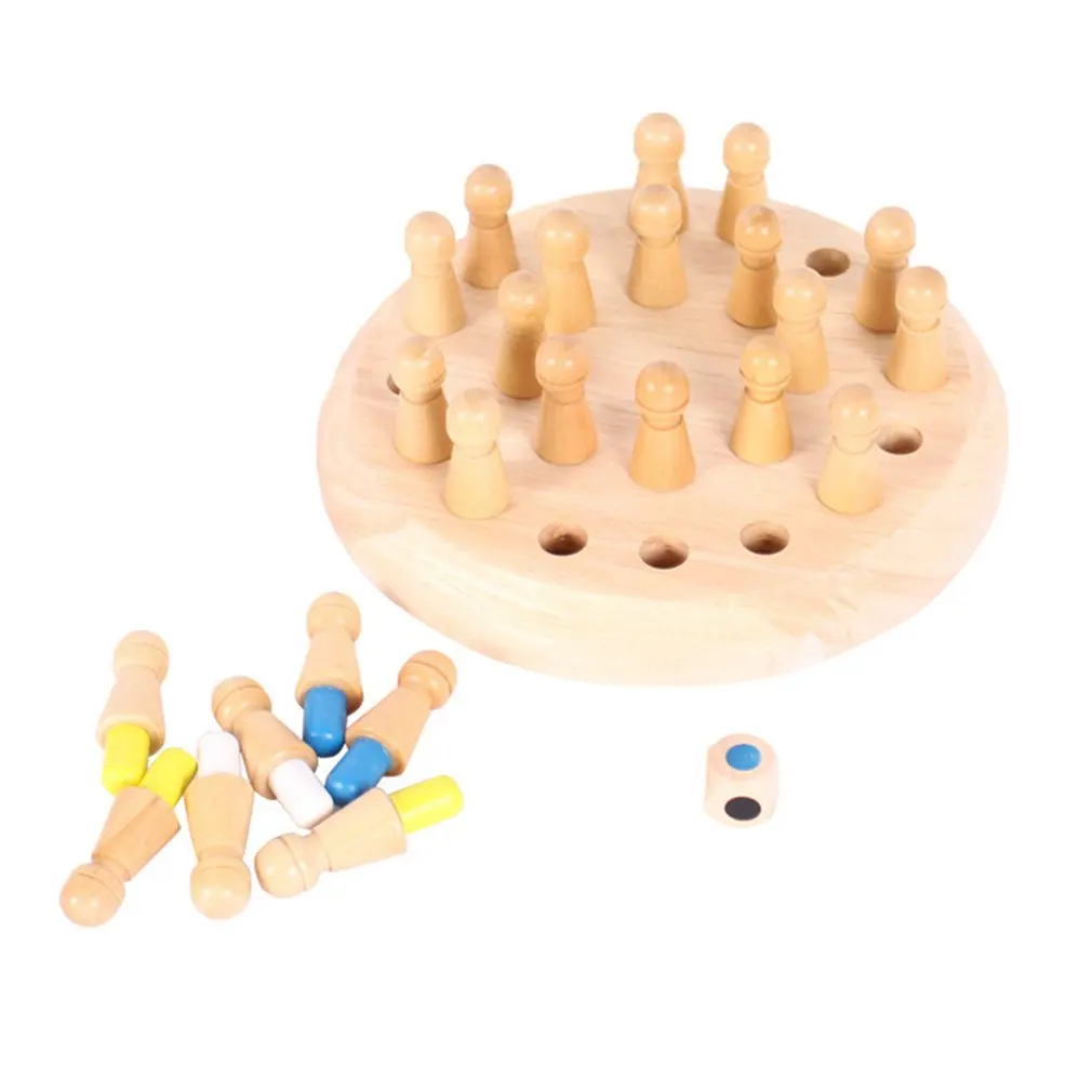 2018 NEW Kids Memory Match Stick Chess Wooden Chess Checkers Board Game Family Party Game Puzzle Baby Educational Toys