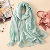 Linen Silk Women Solid Scarf For Spring Air Conditioning Towel Muslim Hijab 2022 Fashion Lady Shawl Beautiful Beach Towel ► Photo 3/6