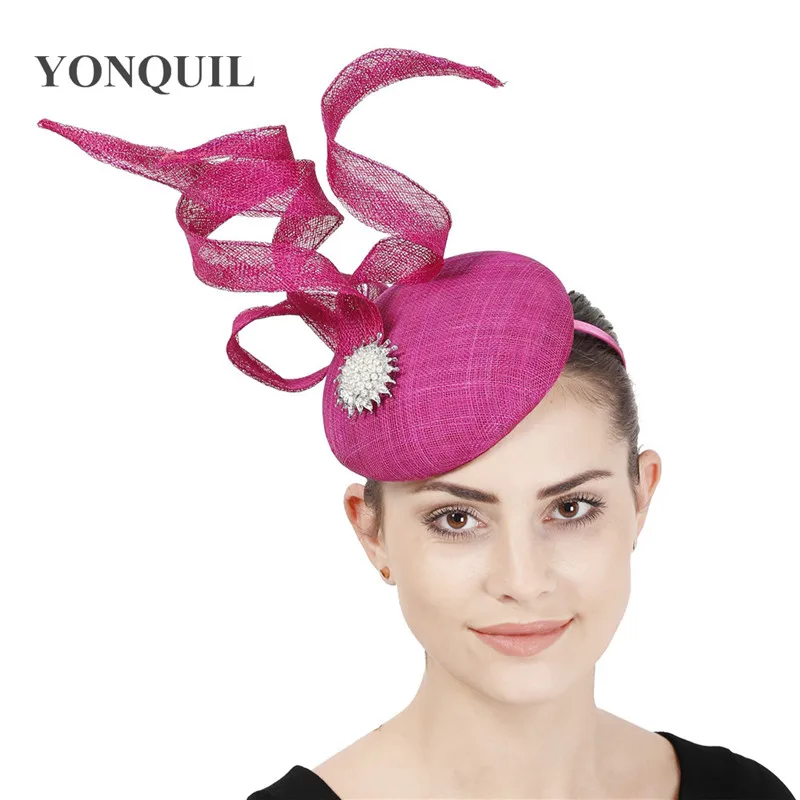 Millinery Hat Magenta Linen Fascinator 