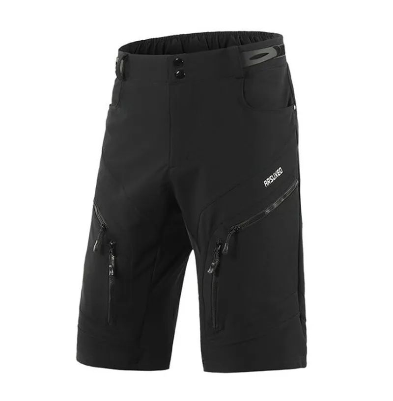 1903 black ARSUXEO, мужские велосипедные шорты, свободный крой, для спорта на открытом воздухе, MTB, для горного велосипеда, для езды на велосипеде, короткие штаны, водонепроницаемые - Цвет: 1903 black