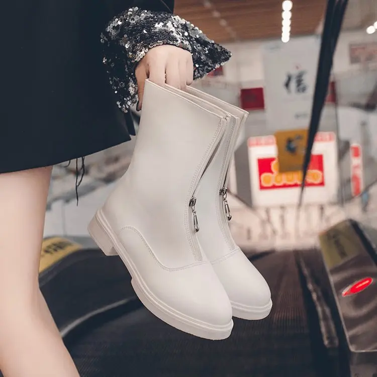 

Guidi Boots Women's Autumn New Style without Fleece Lining Front Zipper Women's Boots Summer Low Heel Online Celebrity Short Boo