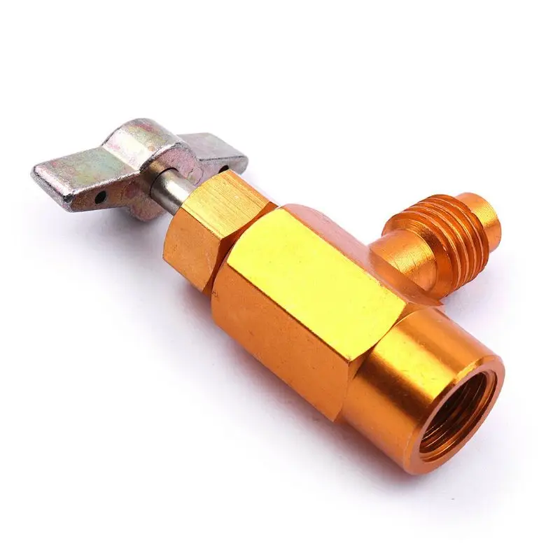 

Hot 1/4 SAE Thread Adapter R-134a Refrigerant Can Bottle Tap Opener Valve Tool Auto Car Accessories Car Styling YHQ