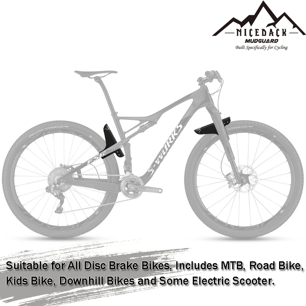 Bicycle Mud MTB guard 7 Colors Bicycle Fenders Carbon Fiber Front Rear MTB Mountain Mud Bike guard Accessories bicycle fender bike chain guard